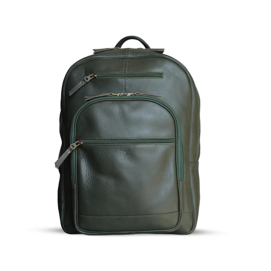 Natural Leather Backpack Green