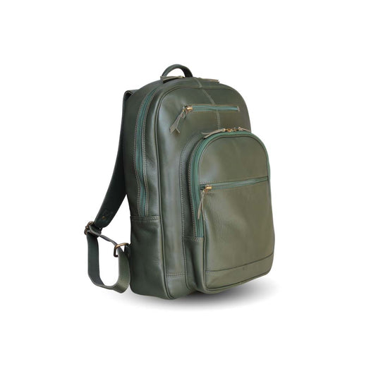Natural Leather Backpack Green