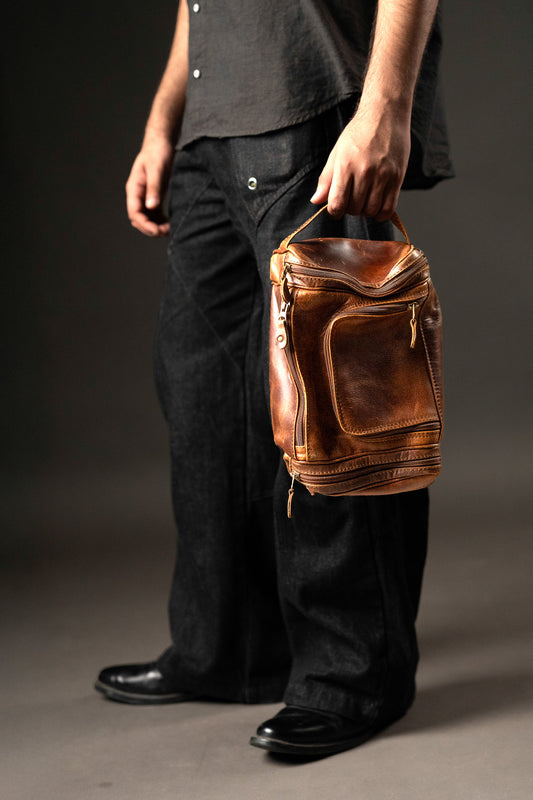 Swallow Leather Toiletry Wash Bag Dopp Kit