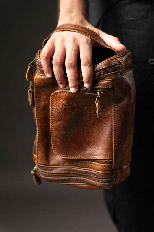 Swallow Leather Toiletry Wash Bag Dopp Kit